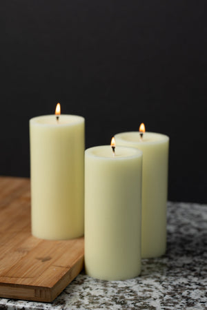 3 of 3: Richland Pillar Candle 3"x6" Ivory