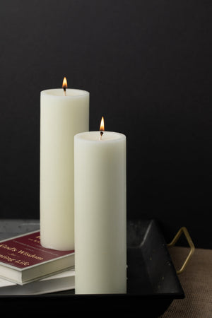 3 of 3: Richland Pillar Candle 3"x9" Light Ivory