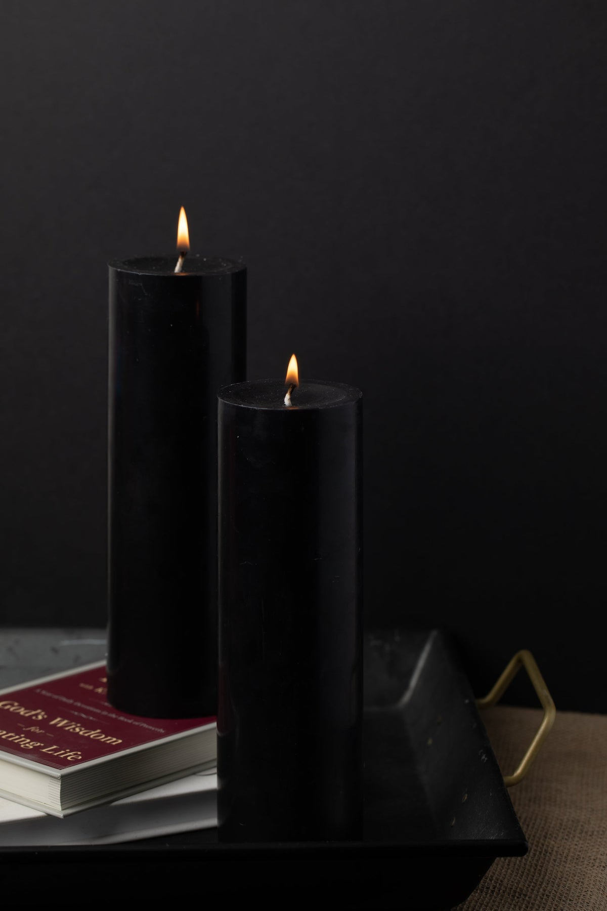 Richland Pillar Candle 3"x9" Black - view 2
