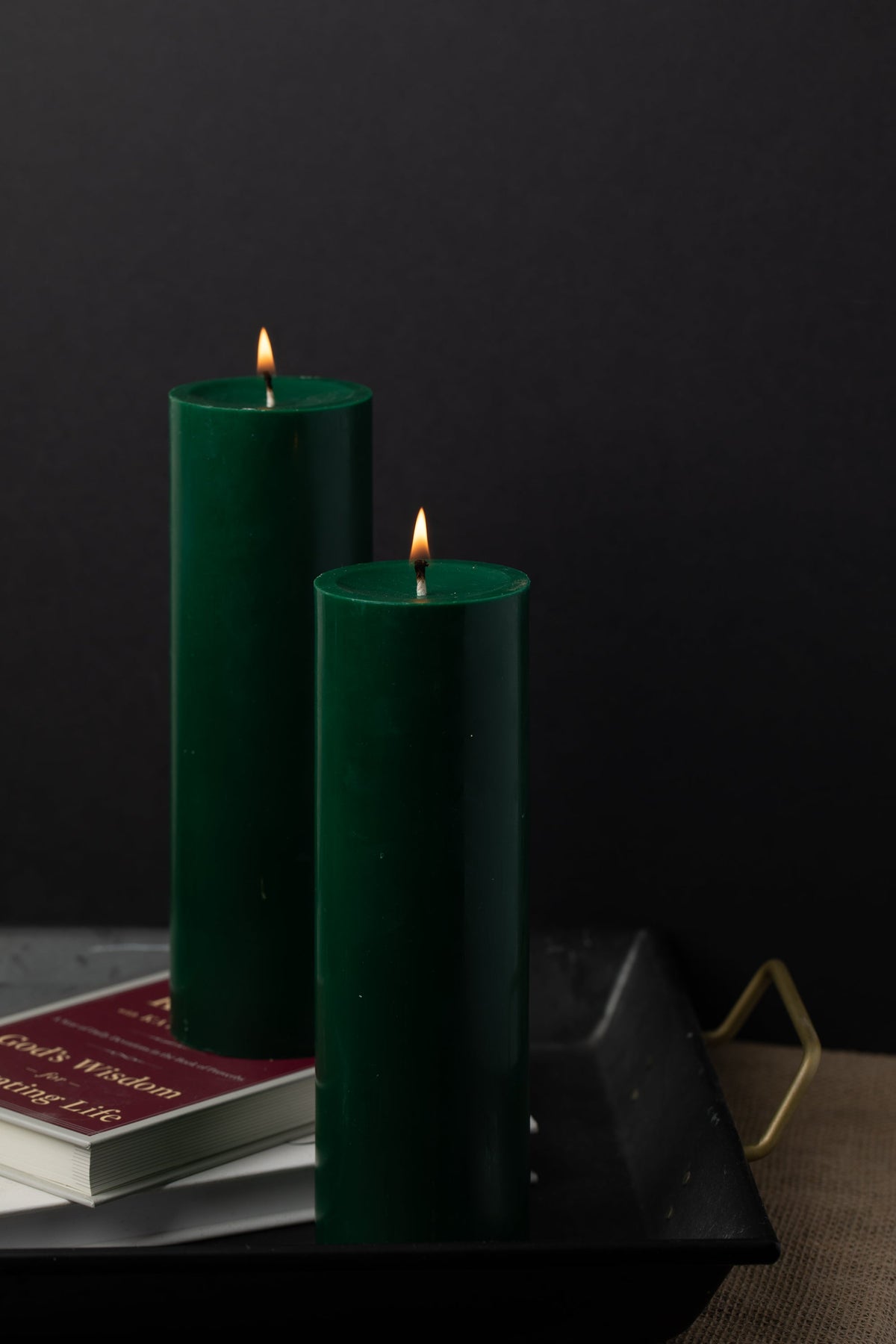Richland Pillar Candle 3"x9" Dark Green - view 2