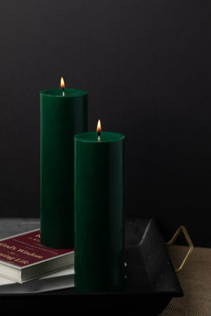 2 of 3: Richland Pillar Candle 3"x9" Dark Green