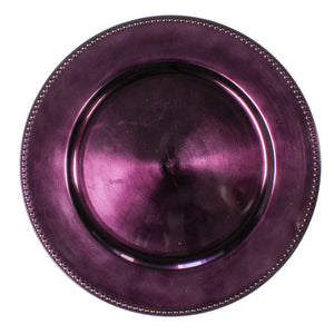 1 of 3: Richland Beaded Charger Plate 13" Eggplant