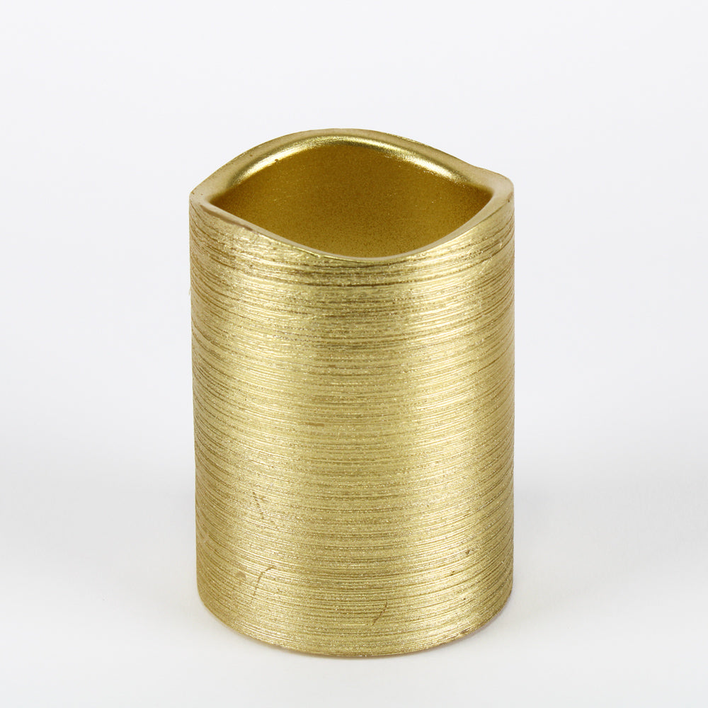Richland Gold Metallic Wavy Top LED Candle - view 1