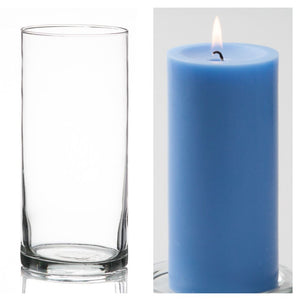 7 of 16: Richland Pillar Candle 6" & Eastland Cylinder Holder 7.5" Set of 12 (Choose your Color)