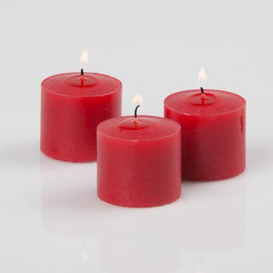 1 of 3: Richland Votive Candles Unscented Red 10 Hour Set of 144