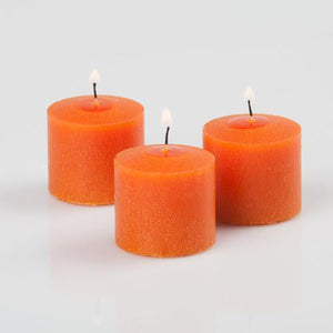 2 of 4: richland votive candles unscented orange 10 hour set of 144