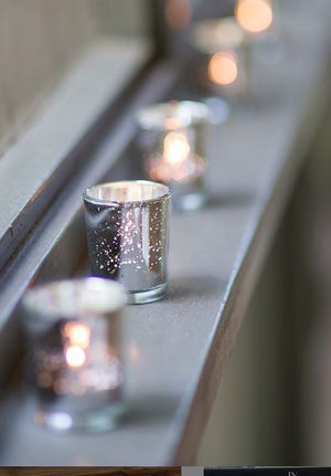 3 of 3: Richland Silver Mercury Votive Holders Set of 12