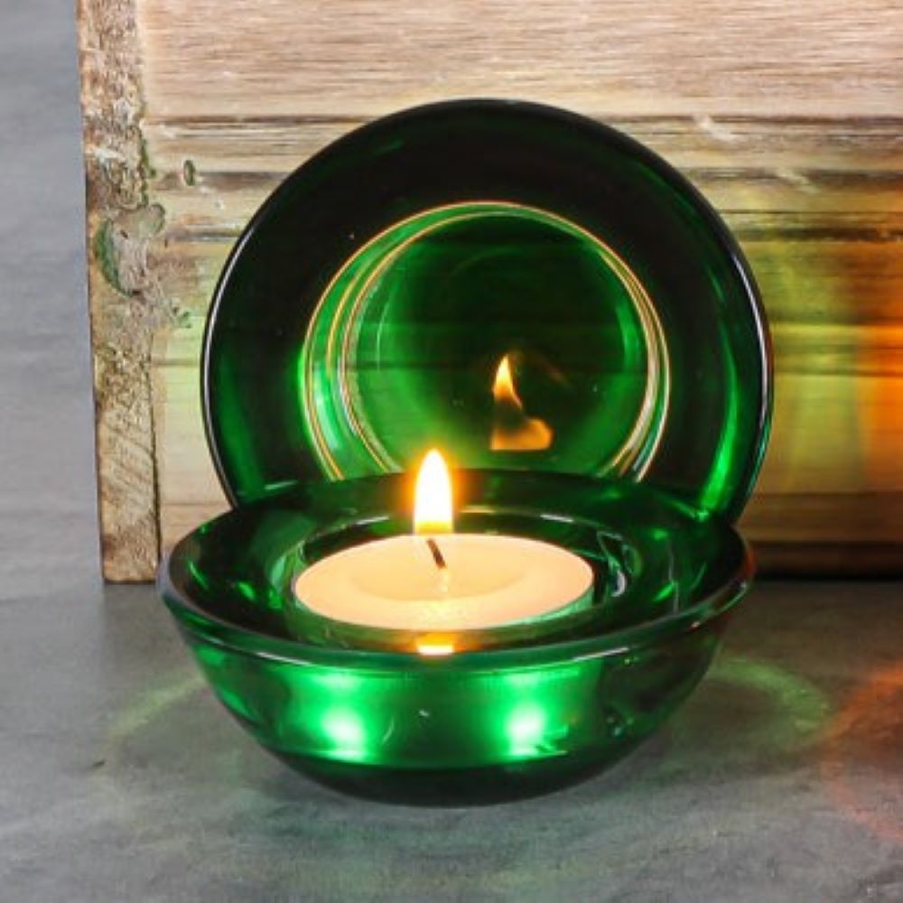 Eastland Chunky Tealight Candle Holder Green Set of 12 - view 2