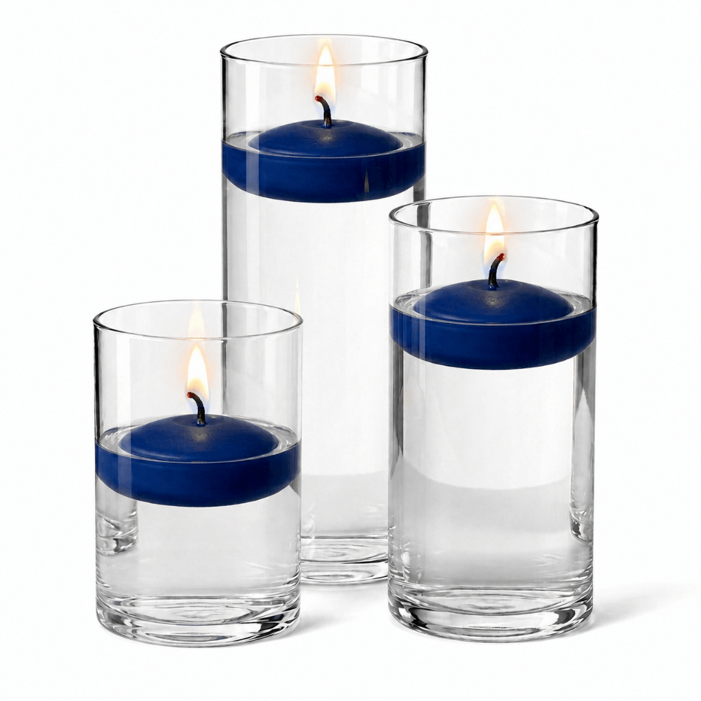 Cylinder Vase Centerpiece & Richland 3" Floating Candles Set of 18 - view 11