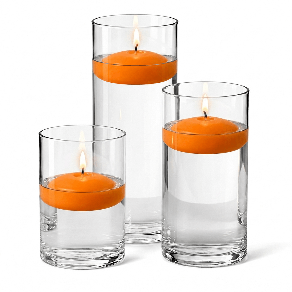 Cylinder Vase Centerpiece & Richland 3" Floating Candles Set of 12 - view 10