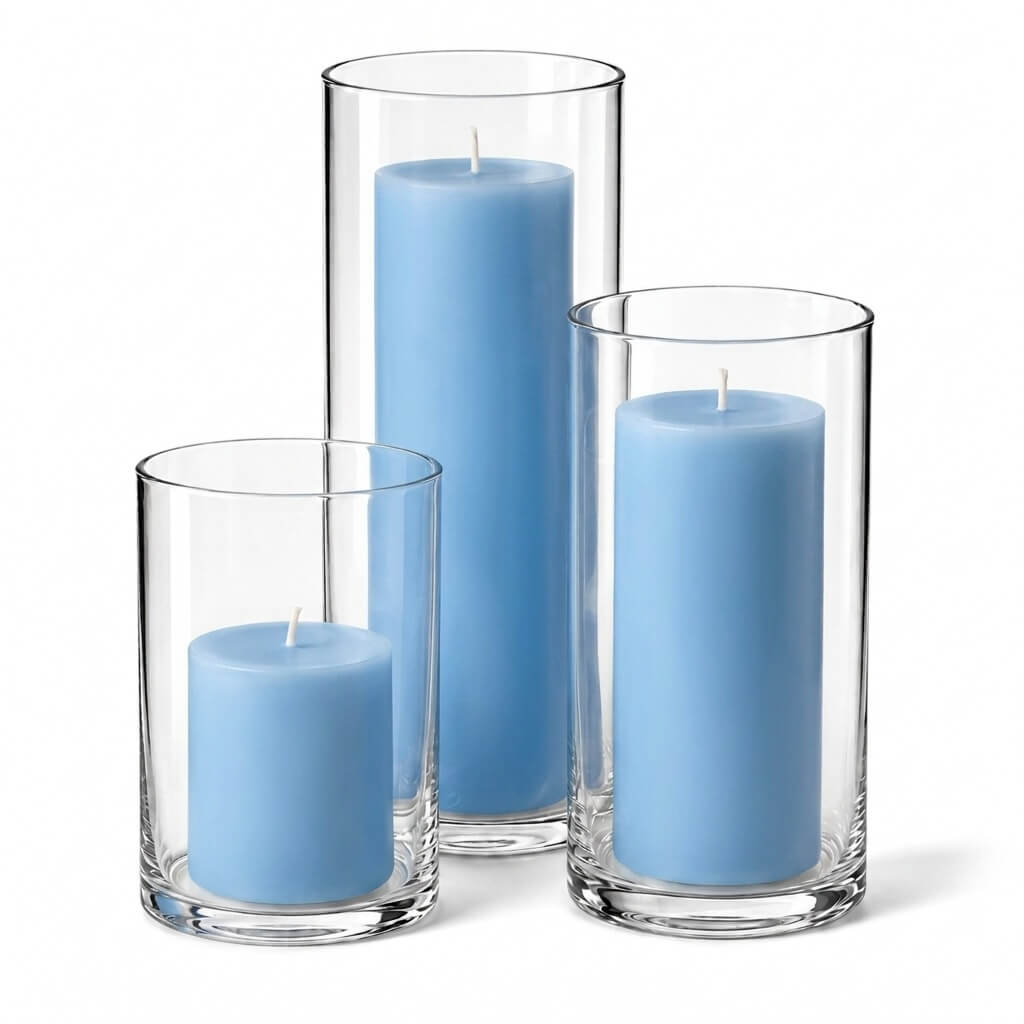 Richland Pillar Candles & Cylinder Vases Set of 12 - view 6
