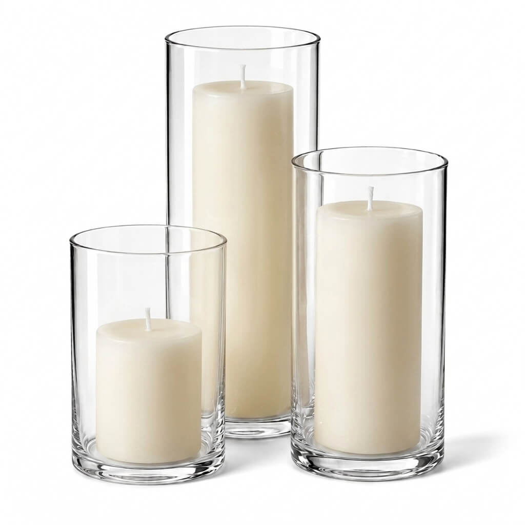 Richland Pillar Candles & Cylinder Vases Set of 12 - view 3