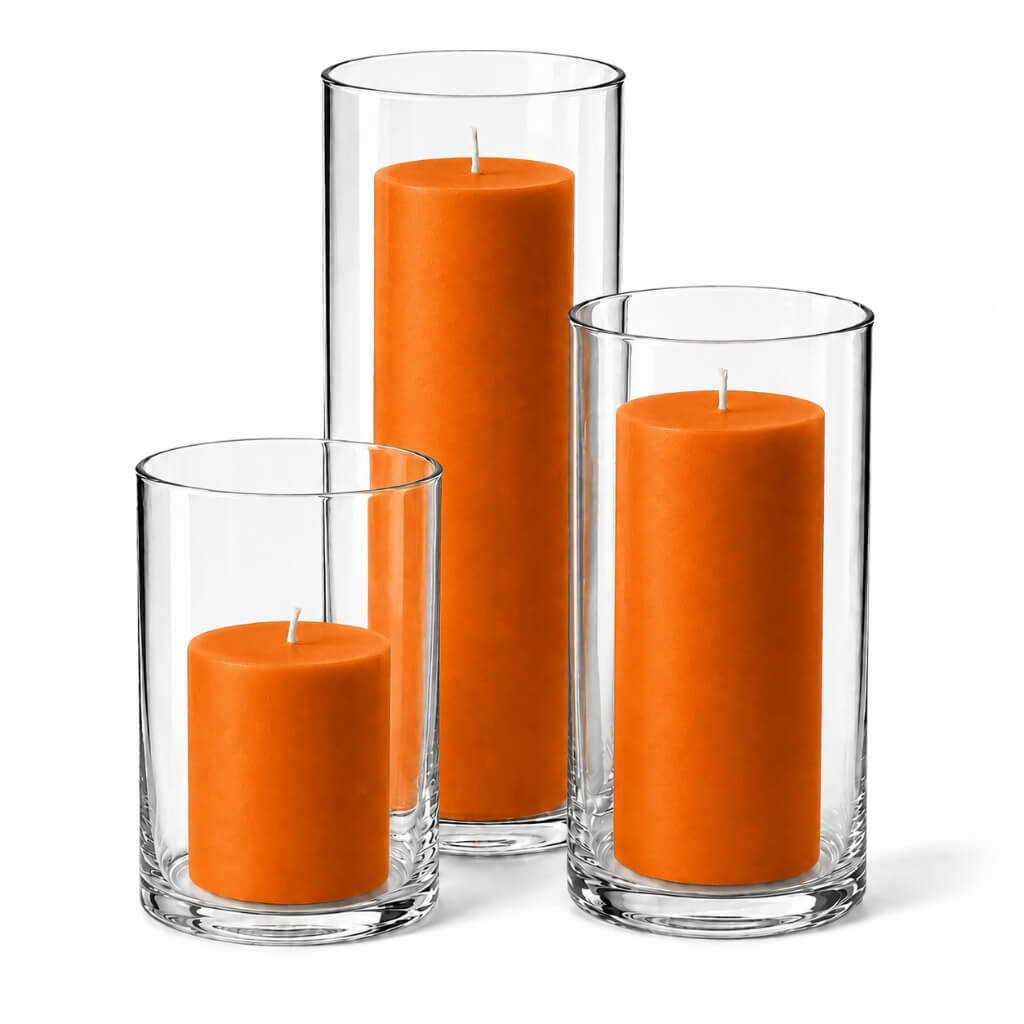 Richland Pillar Candles & Cylinder Vases Set of 12 - view 7