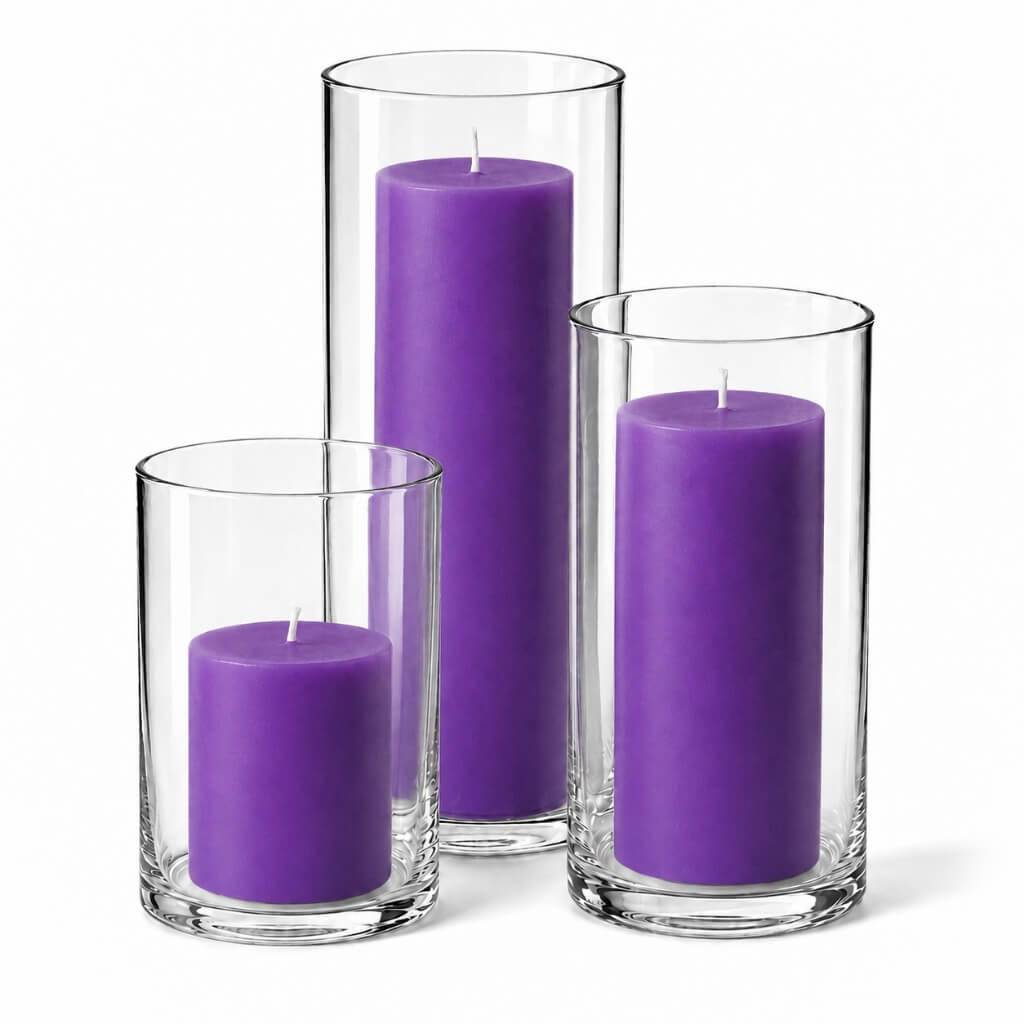 Richland Pillar Candles & Cylinder Vases Set of 12 - view 8