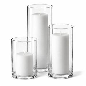 1 of 16: Richland Pillar Candles & Cylinder Vases Set of 12