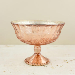 2 of 2: Mercury Glass Compote Rose Gold 7" x 5.25"