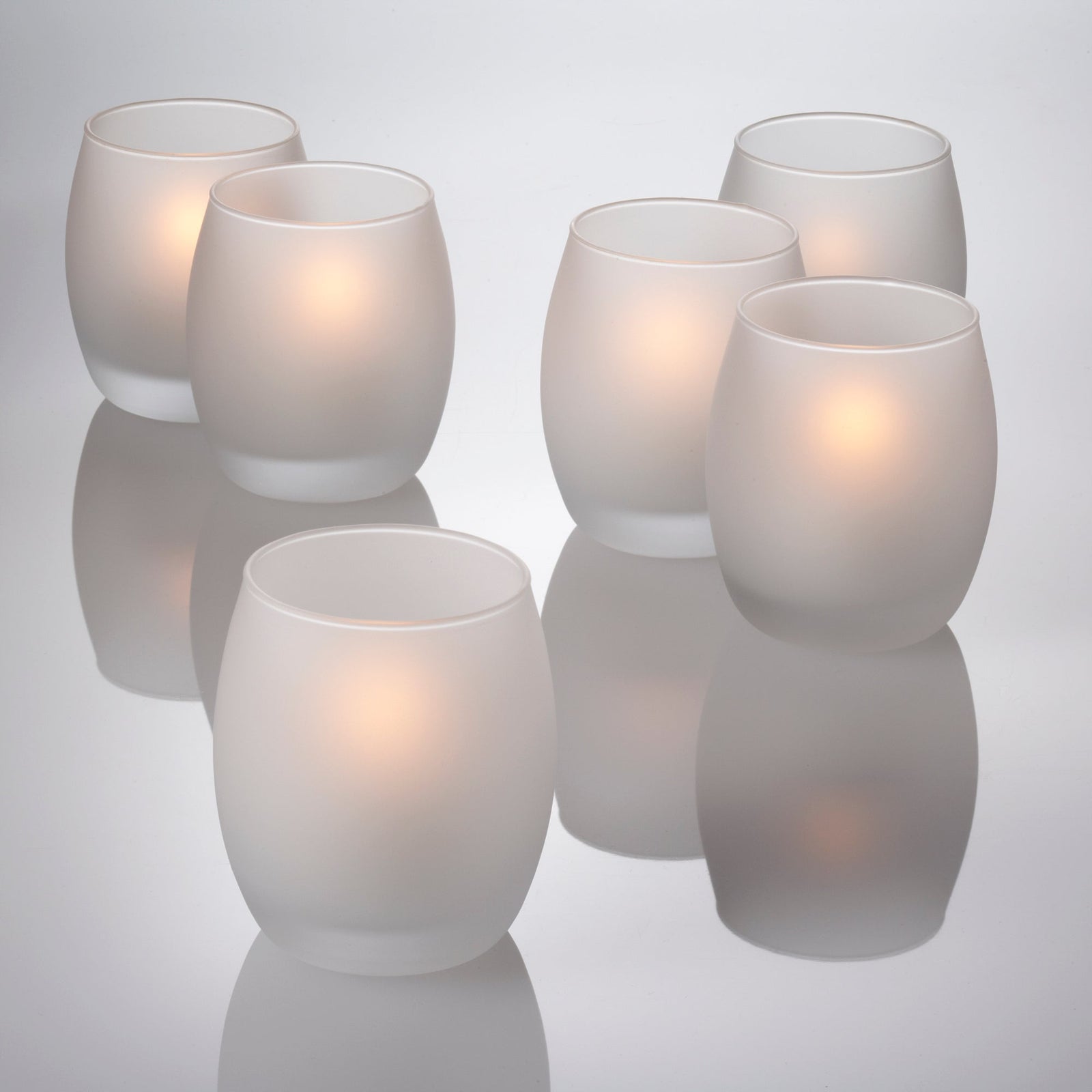 eastland grande hurricane votive candle holder frosted set of 48