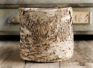 3 of 5: Birch Bark Covered 6" Planters Pot w/Liner