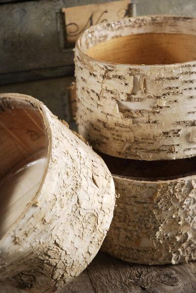 birch bark pots round 7 5 x 4 - view 1