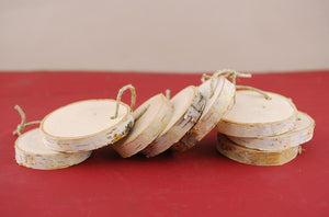 2 of 2: 8 Birch 3" Round Hanging Tags  (Pack of 8)