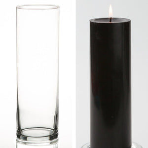 14 of 15: Richland Pillar Candle 9" & Eastland Cylinder Holder 10.5 inch Set of 12 (Choose your Colo