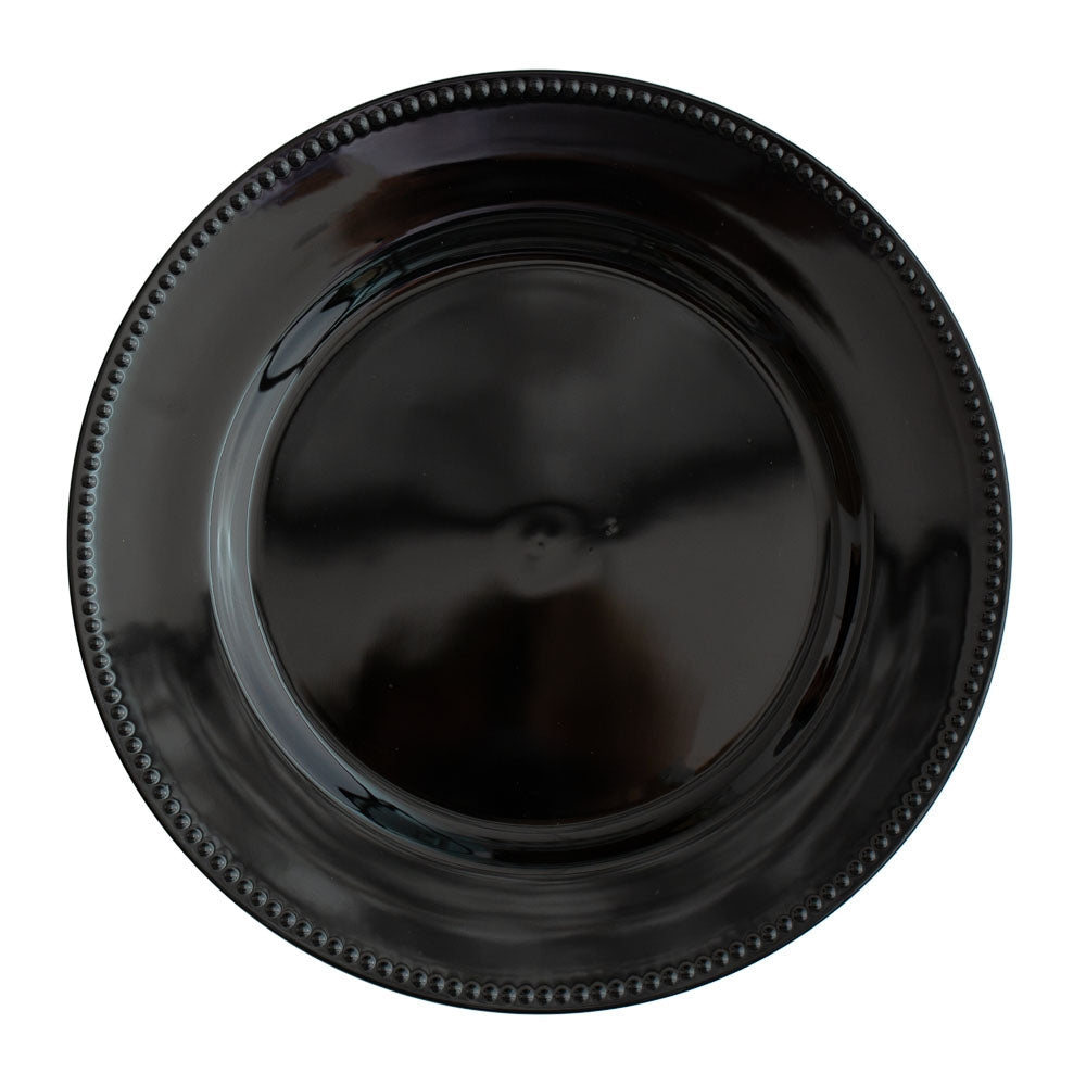 richland beaded charger plate 13 black set of 12 - view 1
