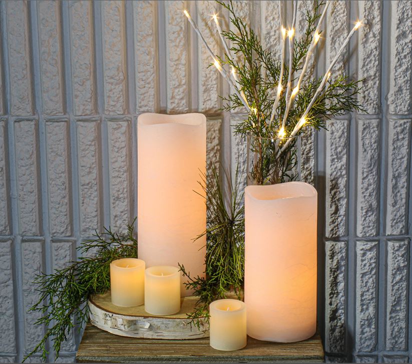 Richland 4" Large LED Pillar Candle with Wavy Top (3 Sizes) - Set of 3 - view 5