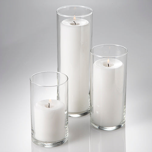 Eastland Cylinder Pillar Candle Holders 6" , 7.5" & 10.5" Set of 36