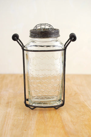 1 of 2: Glass Bottle Honeycomb 6in