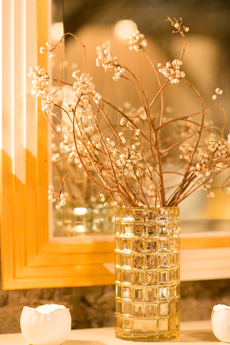Mercury Glass Vase Gold 10in - view 2