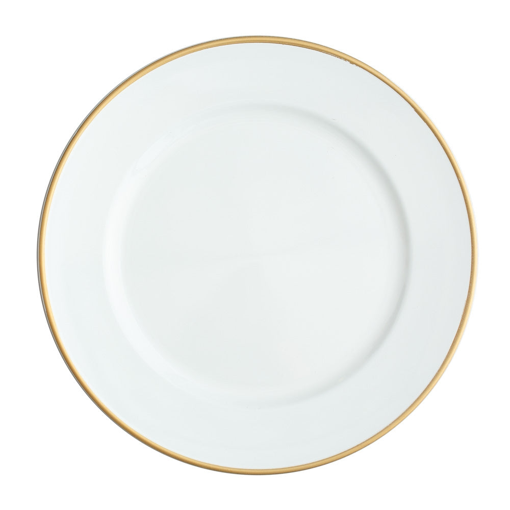 Richland 13" White with Gold Rim Charger Plate Set of 12 - view 1