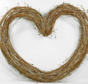 1 of 3: Handmade Large 26" Grapevine Heart Wreath