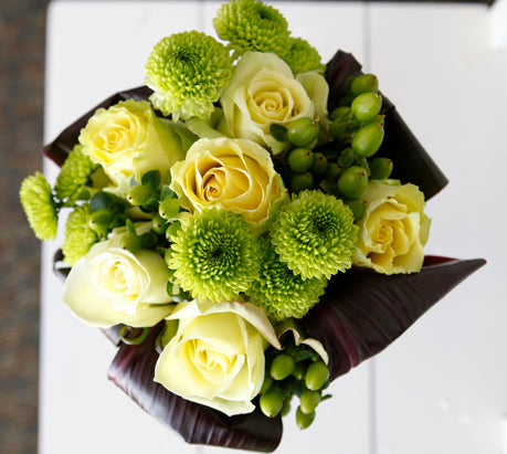 6 Green Pompom Mums - view 2