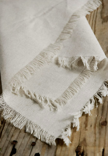 12 Linen Napkins with Fringe Edge 20in - view 2