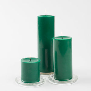 3 of 3: Richland Pillar Candles 3"x6" Dark Green Set of 24
