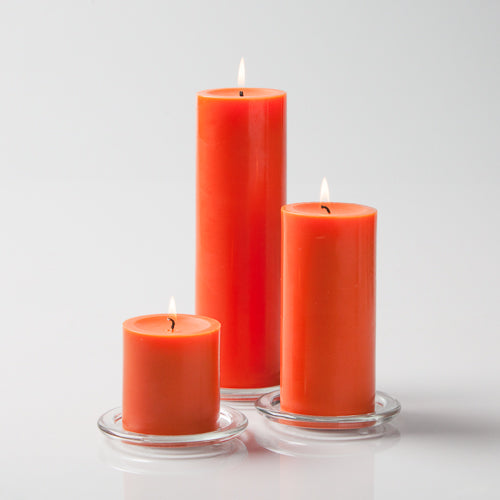 Richland Pillar Candles 3"x3", 3"x6" & 3"x9" Orange Set of 12 - view 1