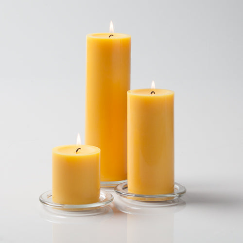 Richland Pillar Candles 3"x3", 3"x6" & 3"x9" Yellow Set of 3 - view 1