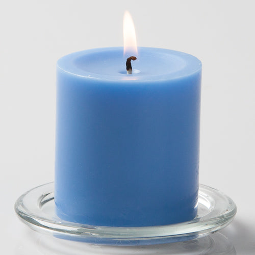 Richland Pillar Candle 3"x3" Light Blue Set of 24