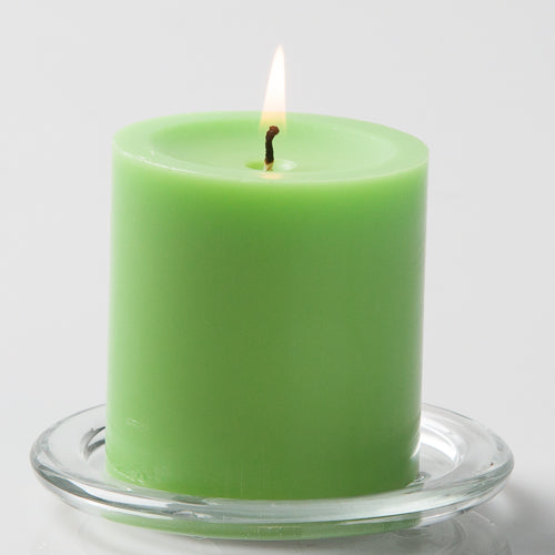 Richland Pillar Candles 3"x3" Green Set of 24 - view 1