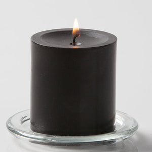 1 of 4: Black Pillar Candle 3"x3"