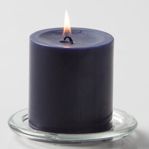 1 of 2: Richland Pillar Candles 3"x3" Navy Blue Set of 12