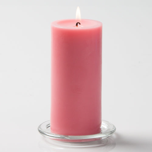Richland Pillar Candles 3"x6" Pink Set of 6