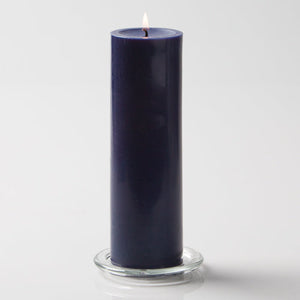 1 of 2: Richland Pillar Candles 3"x9" Navy Blue Set of 6