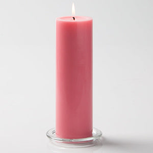 1 of 2: Richland Pillar Candles 3"x9" Pink Set of 24