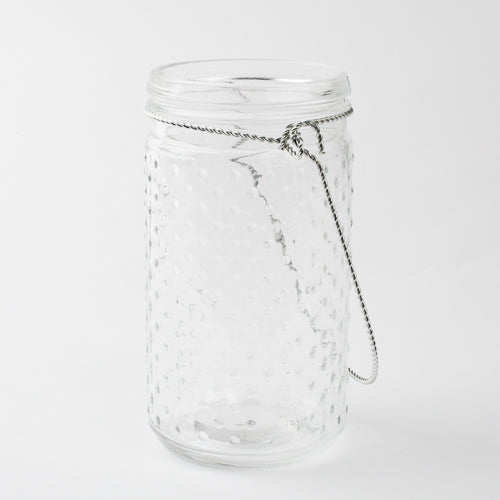 Eastland 7.5" Hanging Dotted Glass Jar with Handle