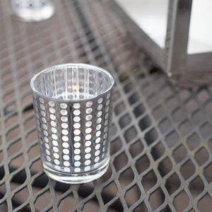 1 of 3: Richland Silver Dotted Glass Holder – Small Set of 72