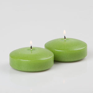 1 of 2: richland floating candles 3 green set of 24