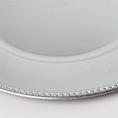 richland beaded charger plate 13 silver set of 48 - view 4