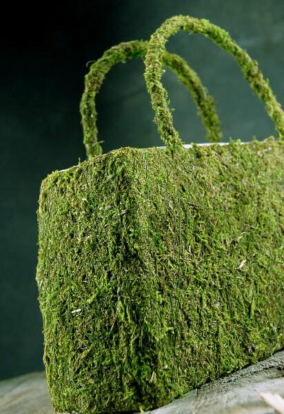 natural preserved moss 12in purse with liner - view 1