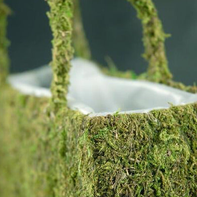 Natural Preserved Moss Purse Planter 8" - view 3